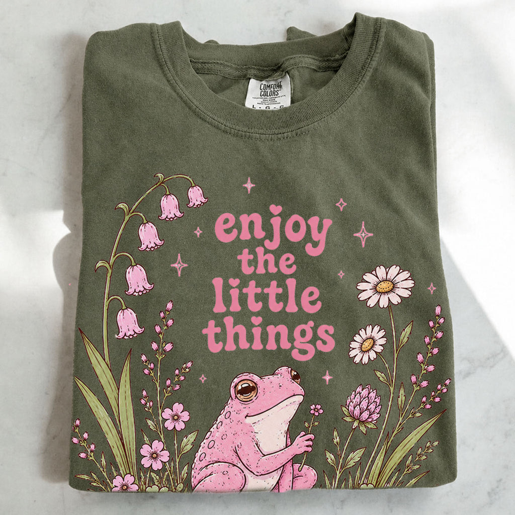 Enjoy the Little Things Pink Frog T-Shirt
