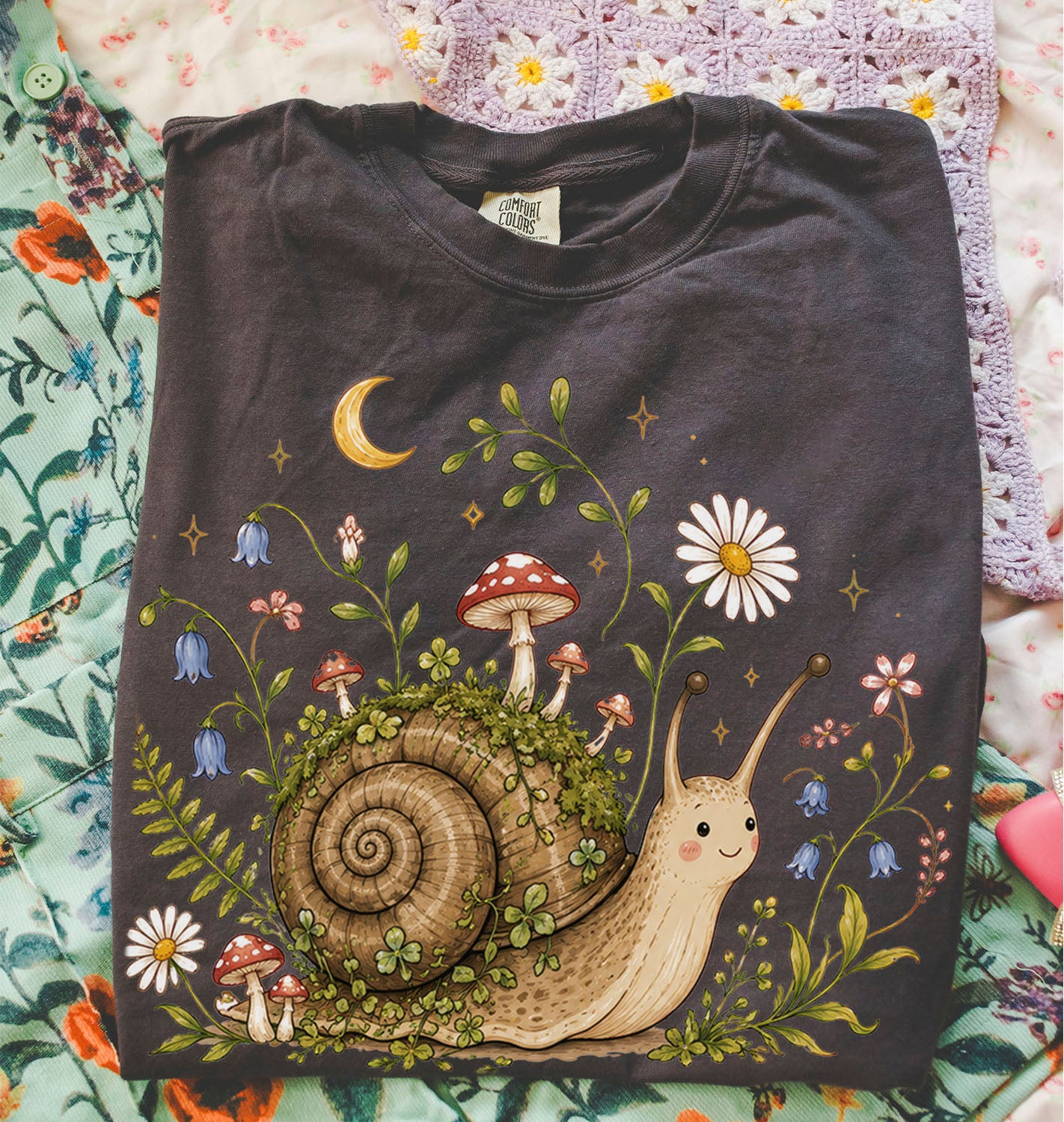 Blooming at My Own Pace Snail T-Shirt