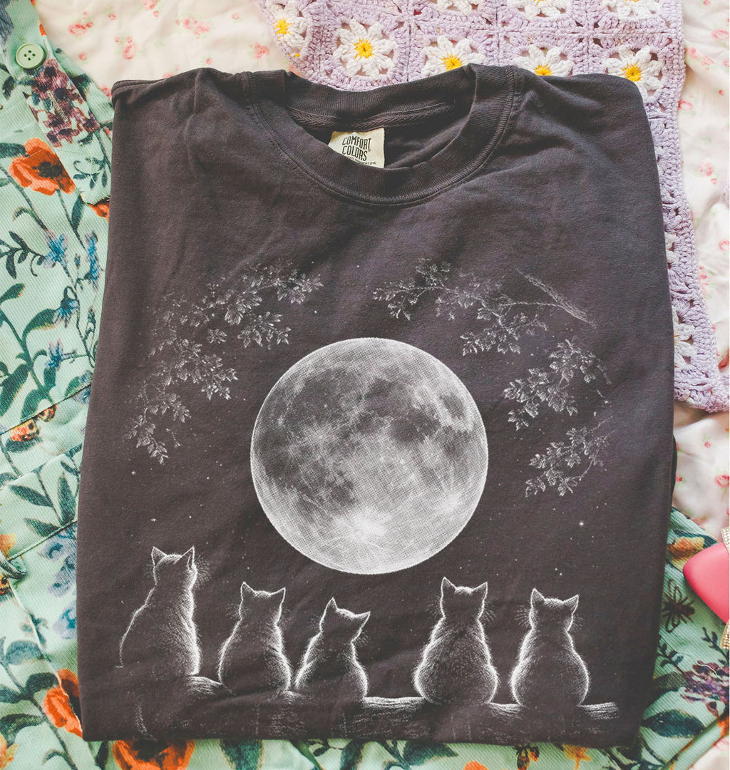 The Moon Watchers Cat T-Shirt