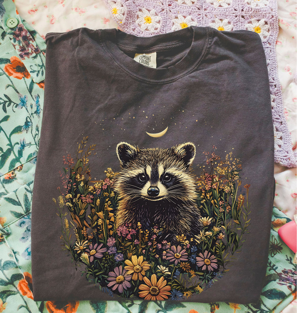 Raccoon Wildflower T-Shirt