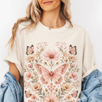 Pink Butterfly Graphic T-Shirt
