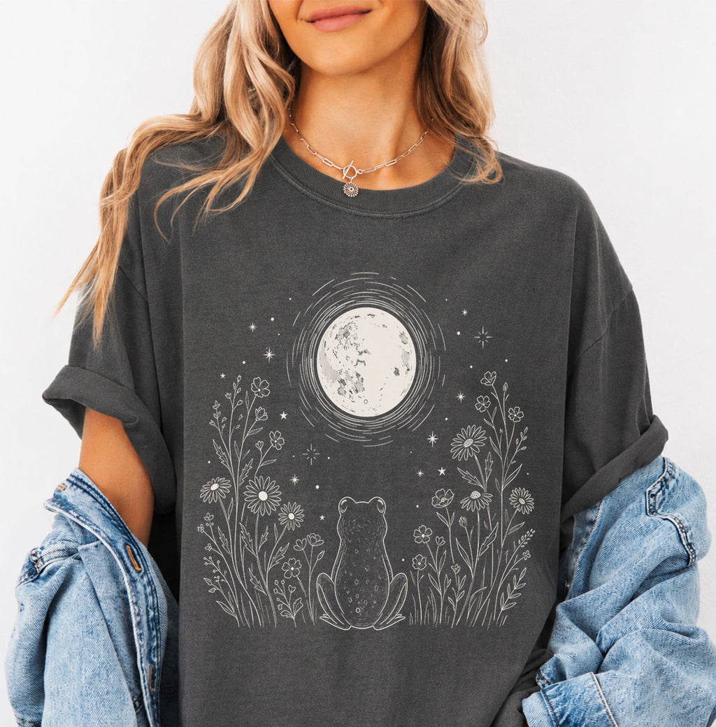 Frog Stargazing Moon T-Shirt