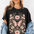 Pink Butterfly Graphic T-Shirt