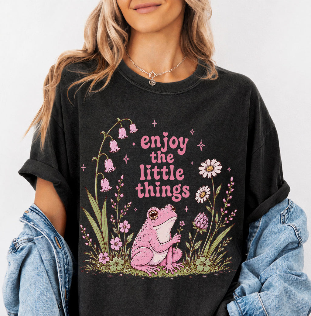 Enjoy the Little Things Pink Frog T-Shirt