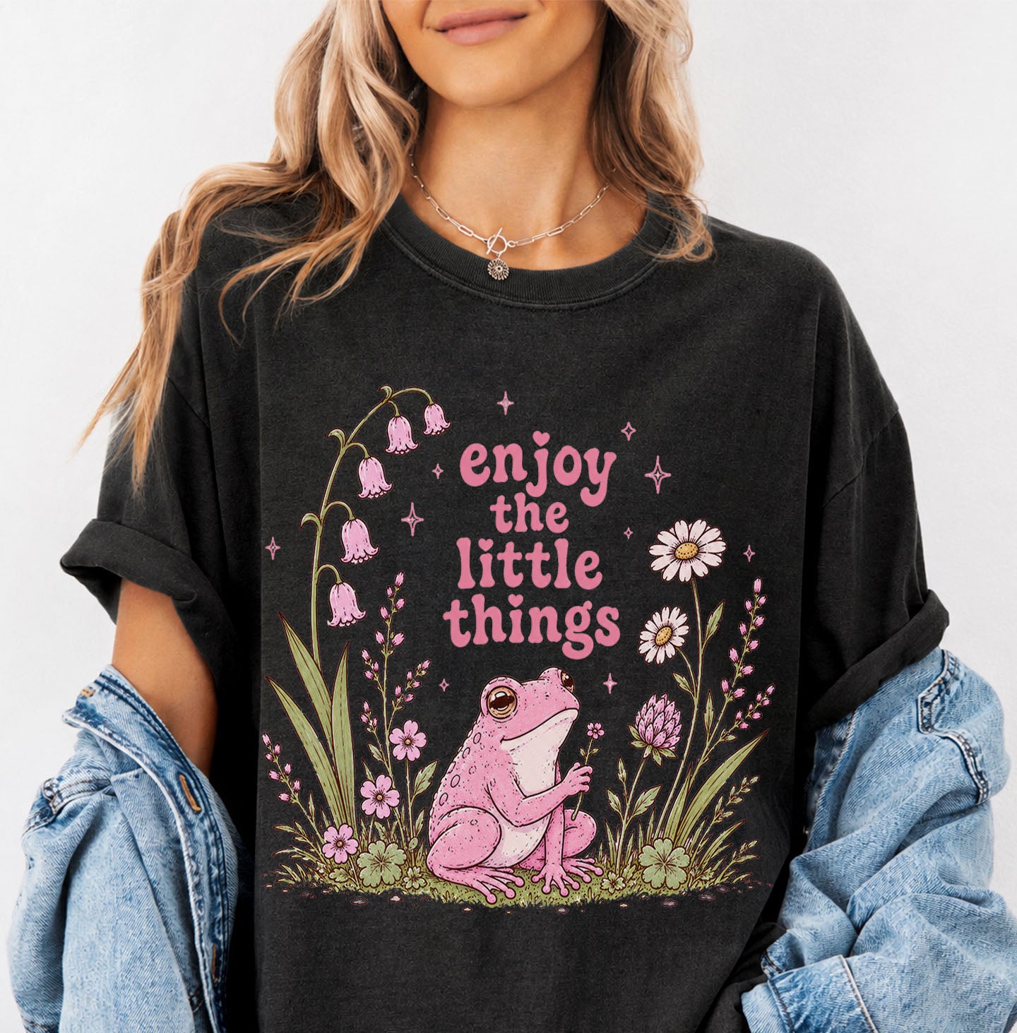 Enjoy the Little Things Pink Frog T-Shirt