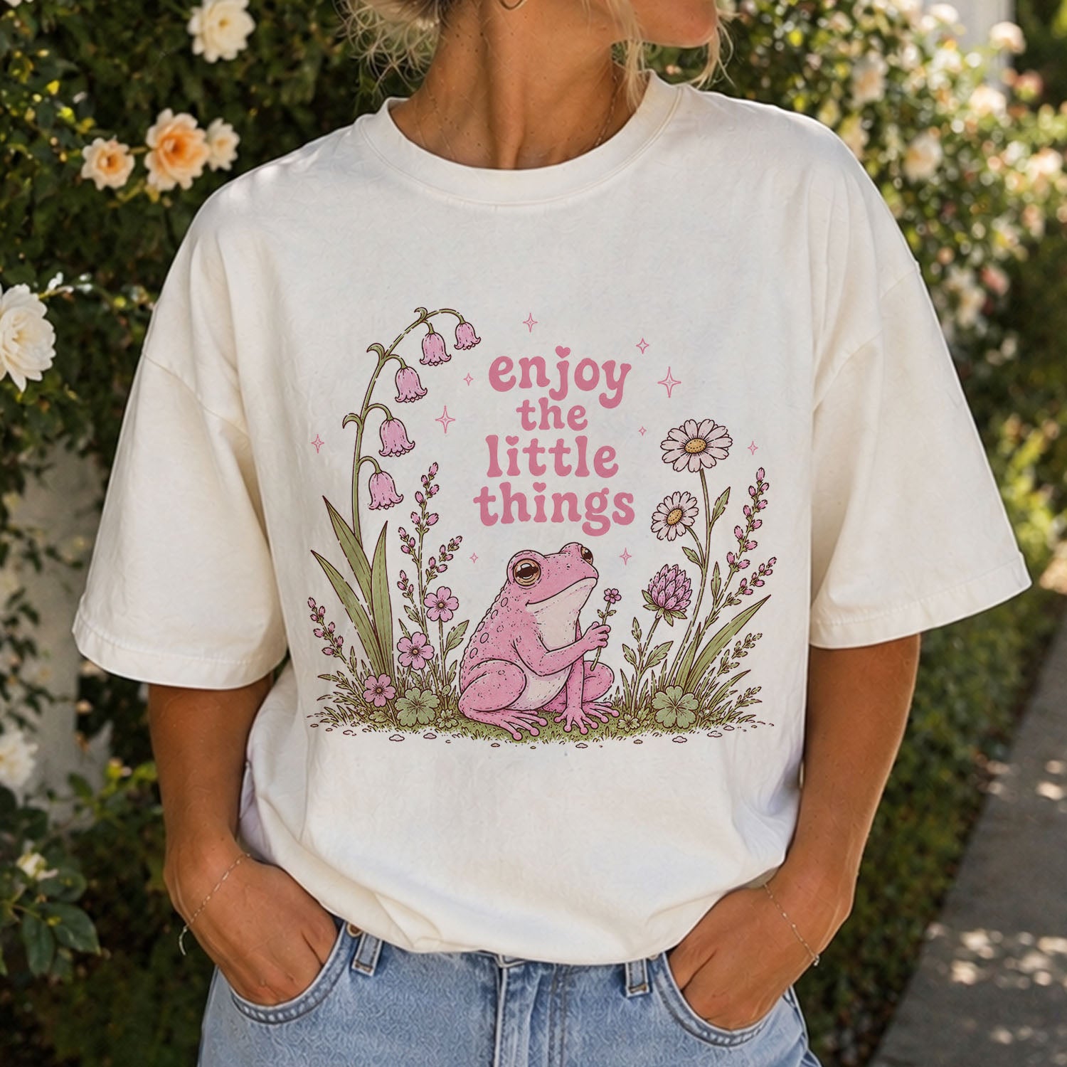 Enjoy the Little Things Pink Frog T-Shirt