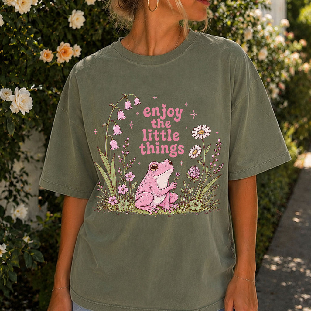 Enjoy the Little Things Pink Frog T-Shirt