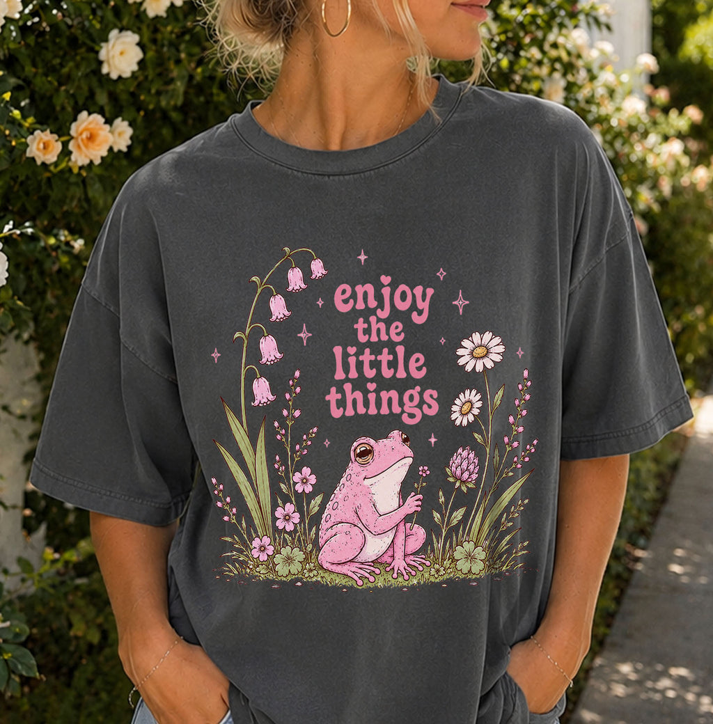 Enjoy the Little Things Pink Frog T-Shirt