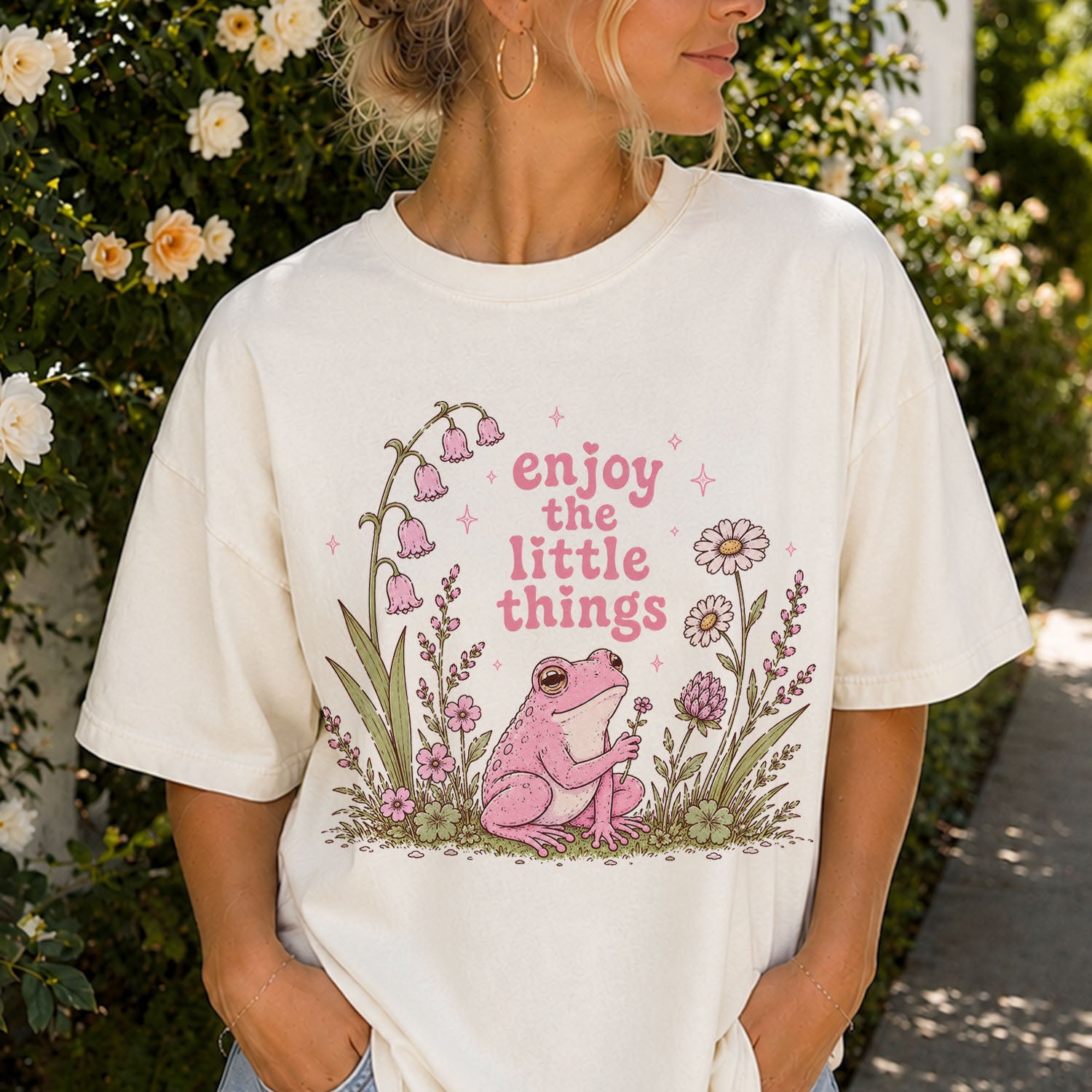 Enjoy the Little Things Pink Frog T-Shirt