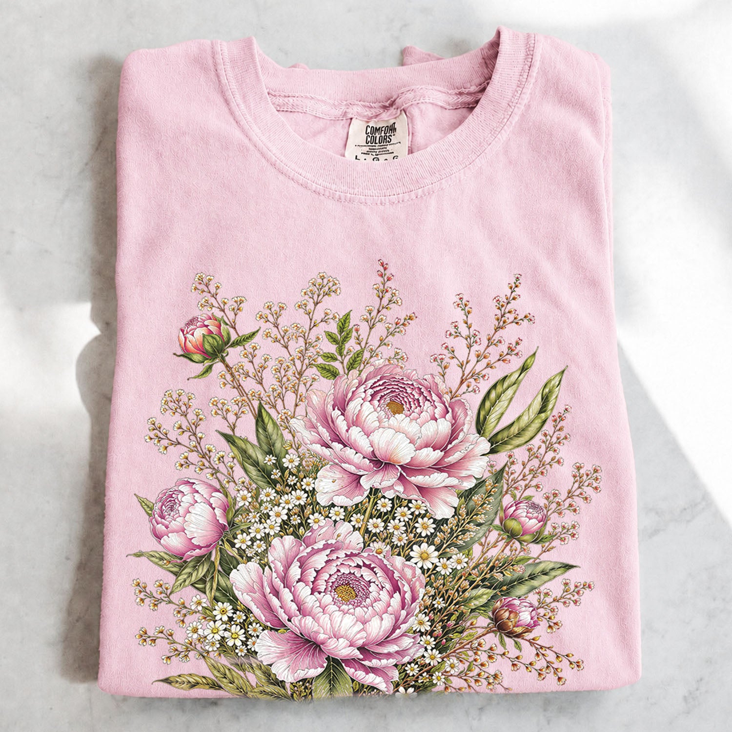 Pink Peony Floral T-Shirt