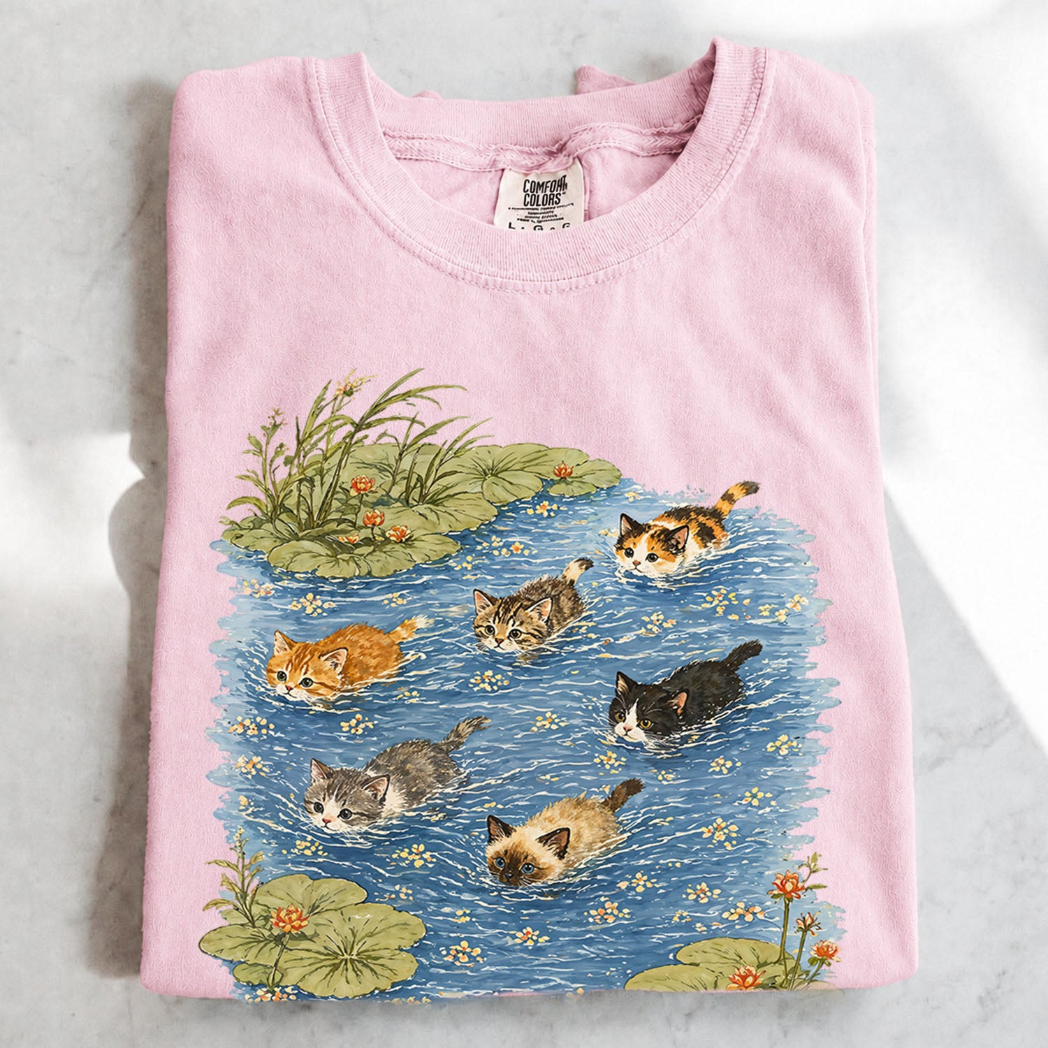 Swimming Cats in Pond T-Shirt