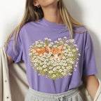 Orange Cat Wildflower T-Shirt