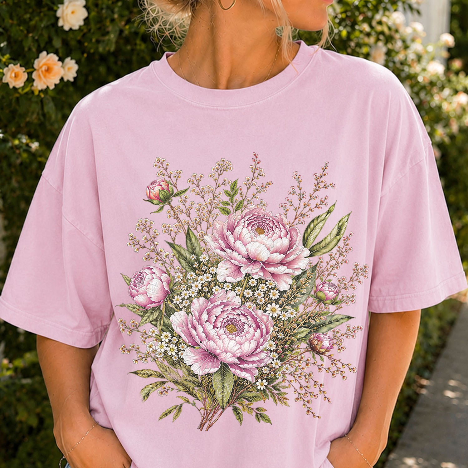 Pink Peony Floral T-Shirt