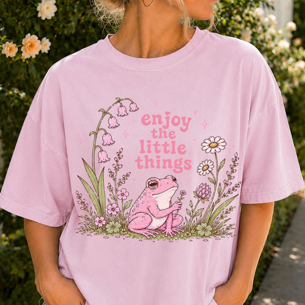 Enjoy the Little Things Pink Frog T-Shirt