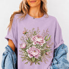 Pink Peony Floral T-Shirt