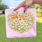 Orange Cat Wildflower T-Shirt