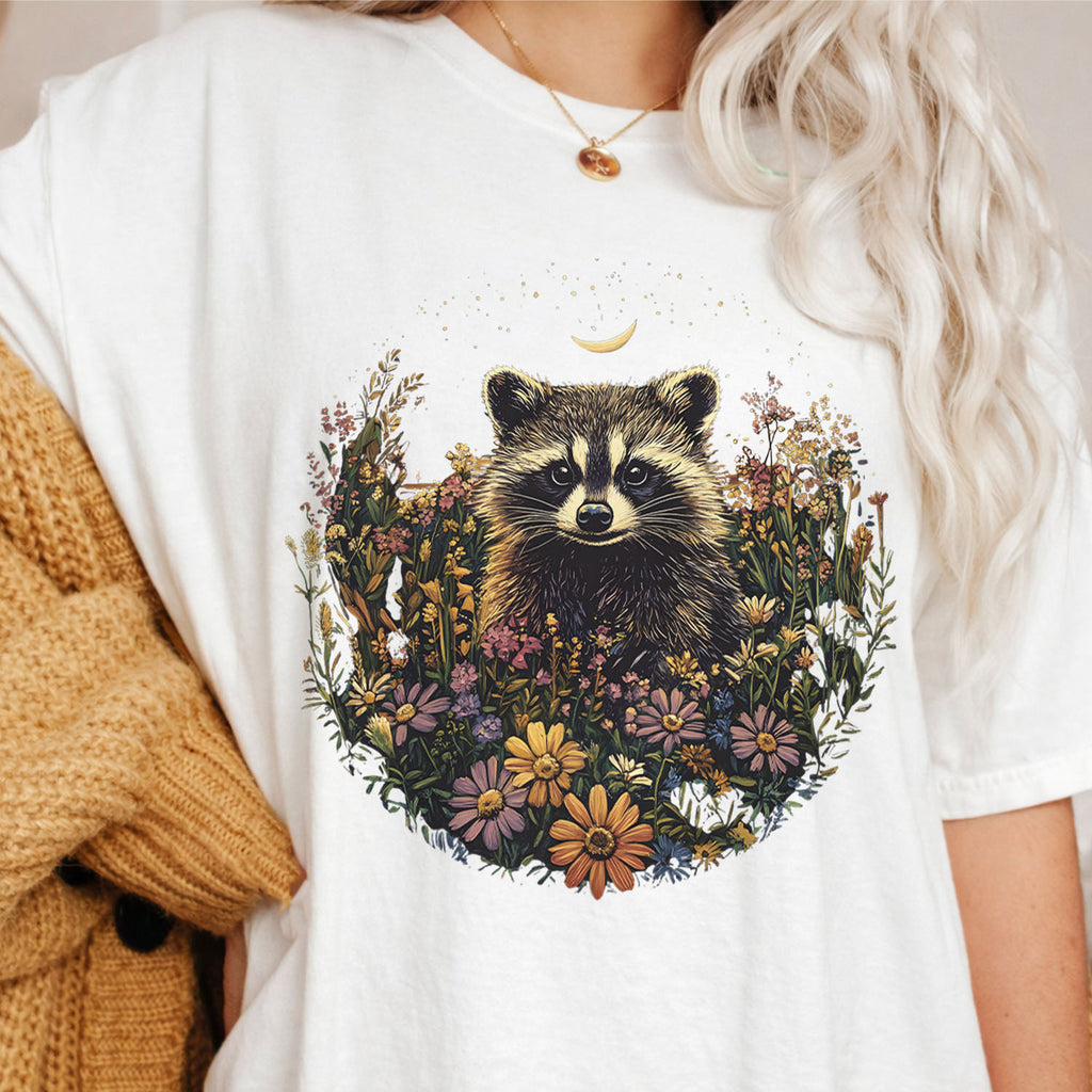 Raccoon Wildflower T-Shirt