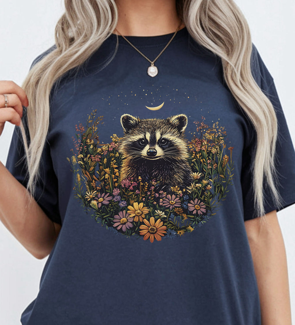 Raccoon Wildflower T-Shirt