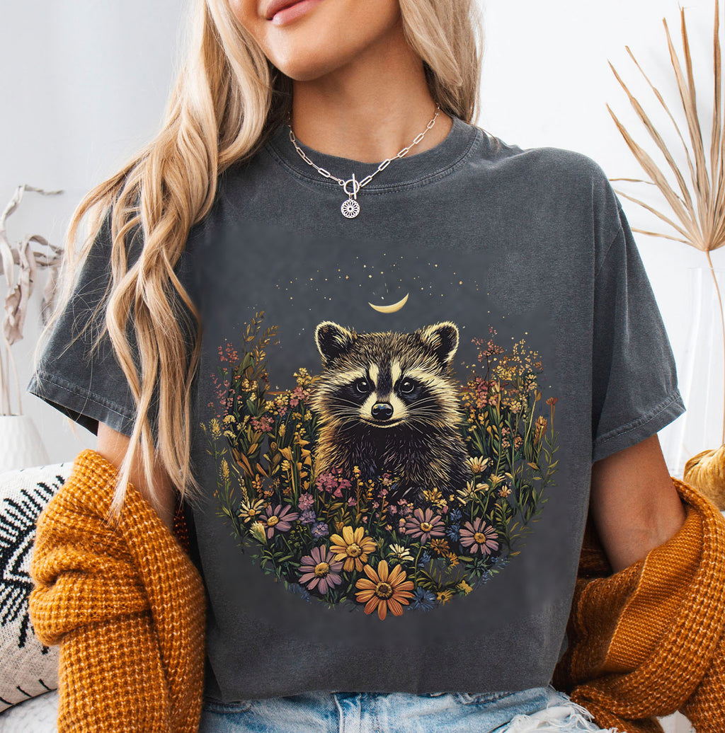 Raccoon Wildflower T-Shirt