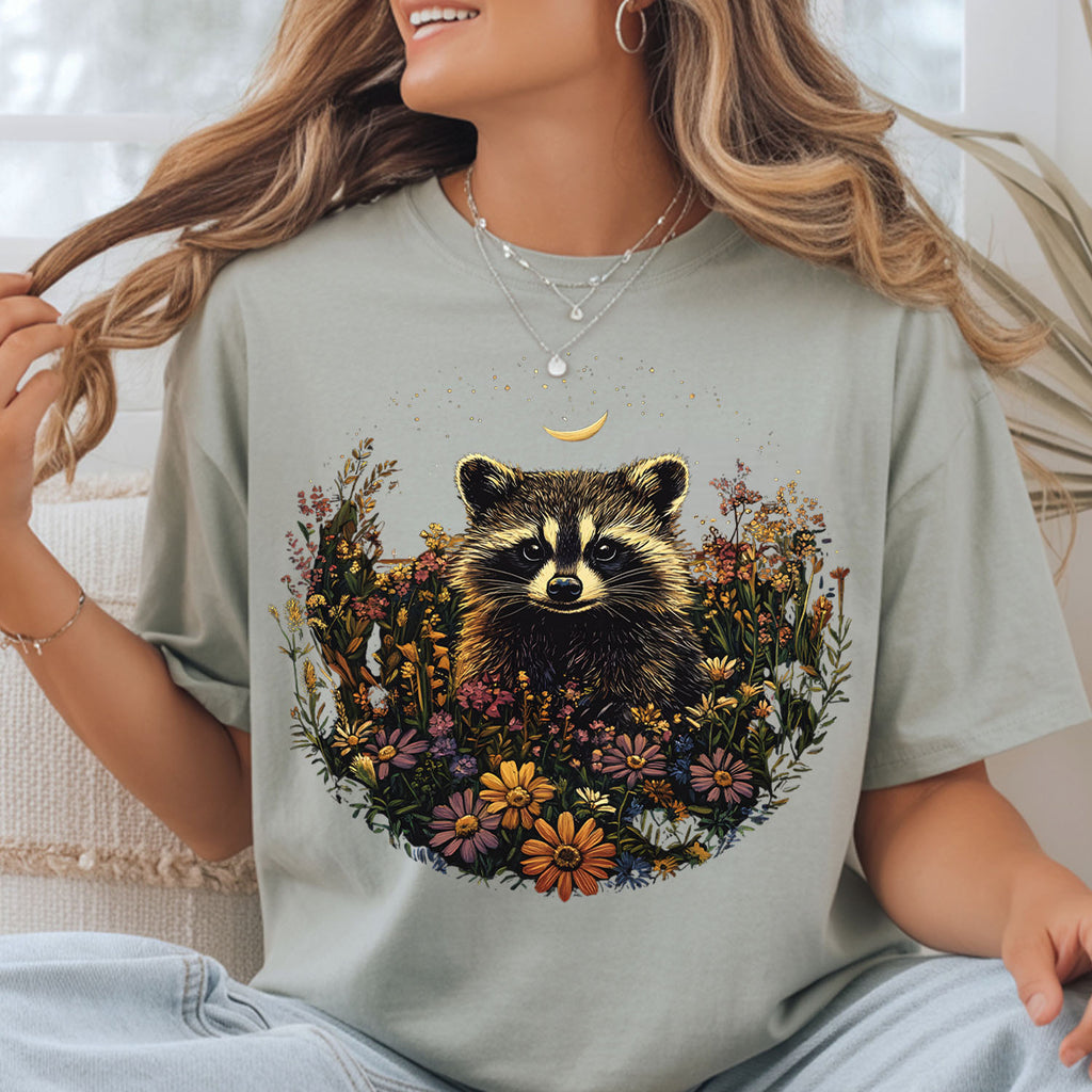 Raccoon Wildflower T-Shirt