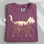 Cat Wildflower Graphic T-Shirt