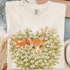 Orange Cat Wildflower T-Shirt