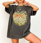 Orange Cat Wildflower T-Shirt