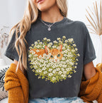 Orange Cat Wildflower T-Shirt