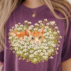 Orange Cat Wildflower T-Shirt