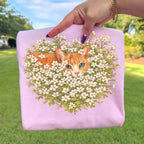Orange Cat Wildflower T-Shirt