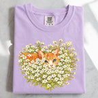 Orange Cat Wildflower T-Shirt