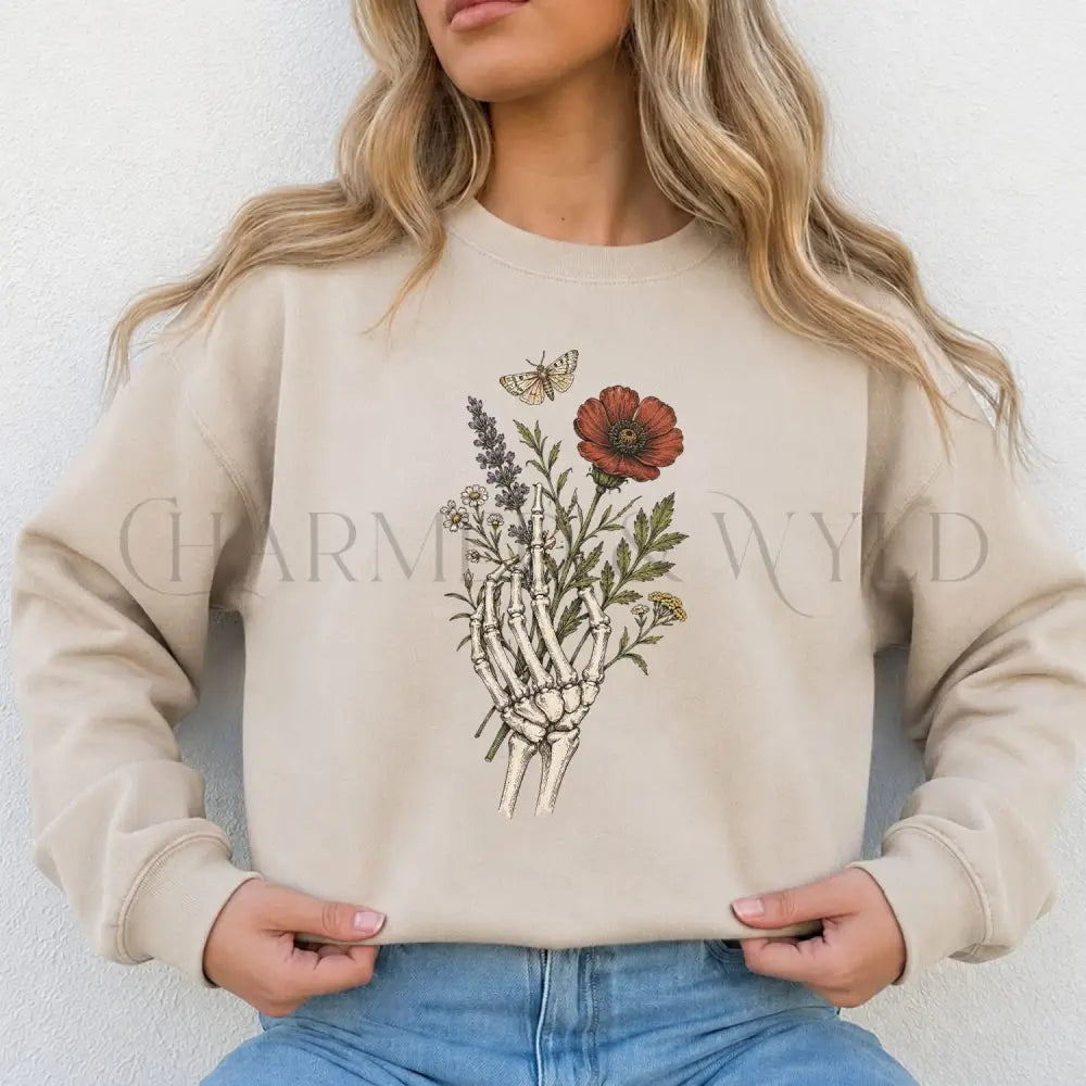 Skeleton Boquet Sweatshirt - Charmed and Wyld