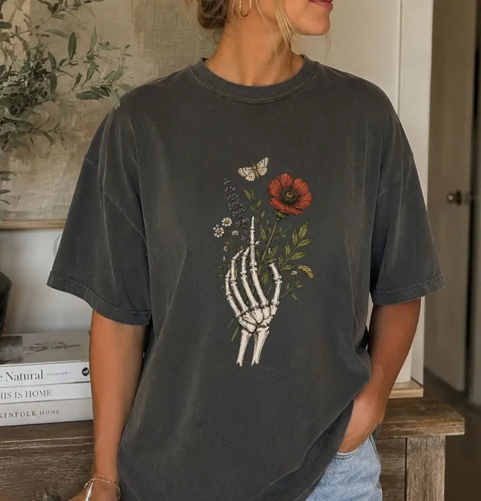 Skeleton Bouquet T-Shirt - Charmed and Wyld