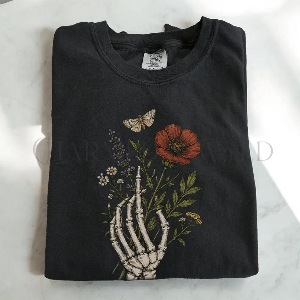 Skeleton Bouquet T-Shirt - Charmed and Wyld