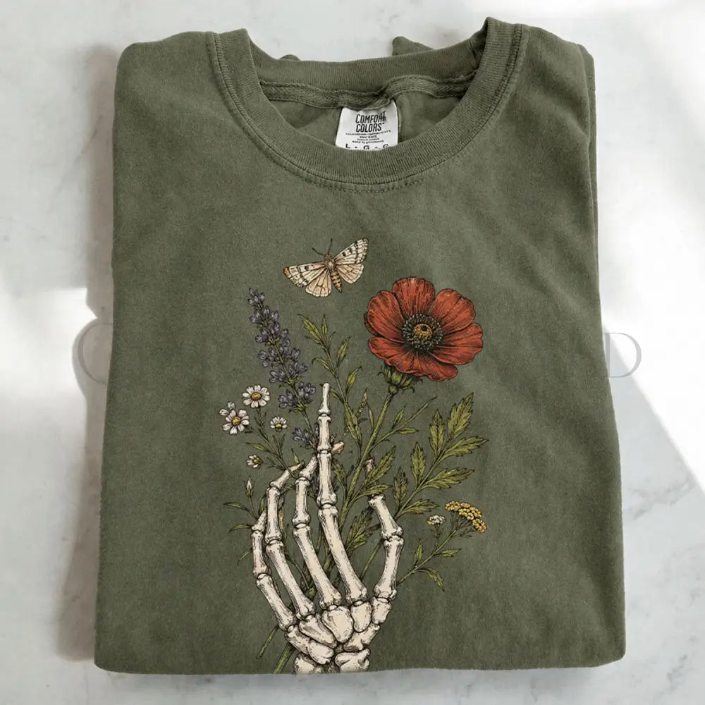 Skeleton Bouquet T-Shirt - Charmed and Wyld