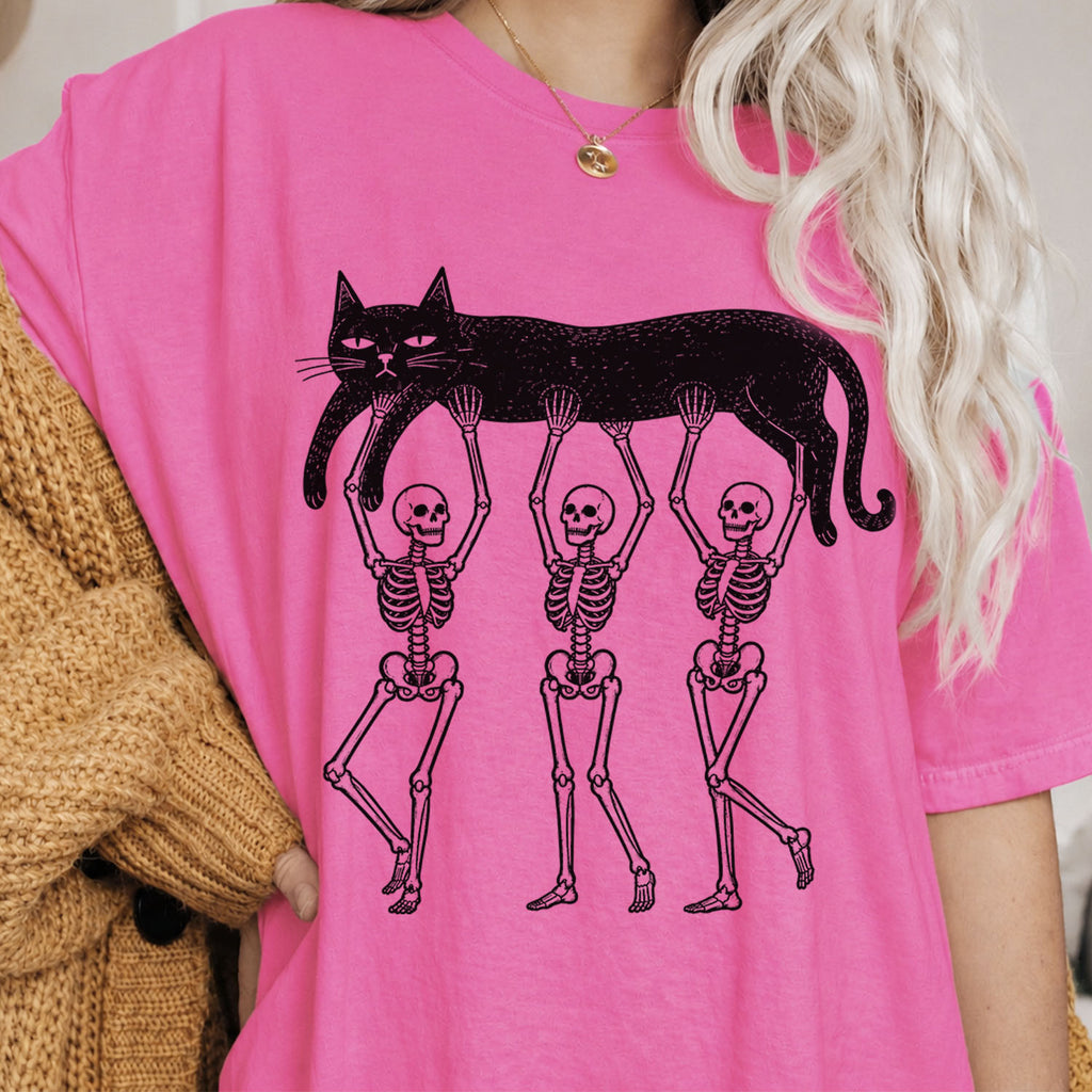 Lazy Bones Black Cat T-Shirt