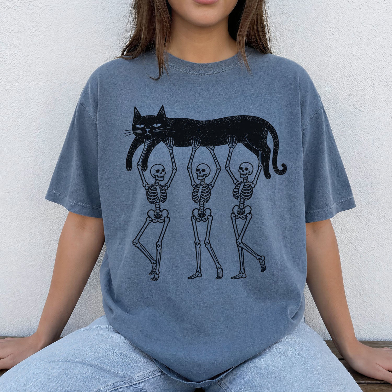 Lazy Bones Black Cat T-Shirt