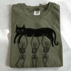 Lazy Bones Black Cat T-Shirt