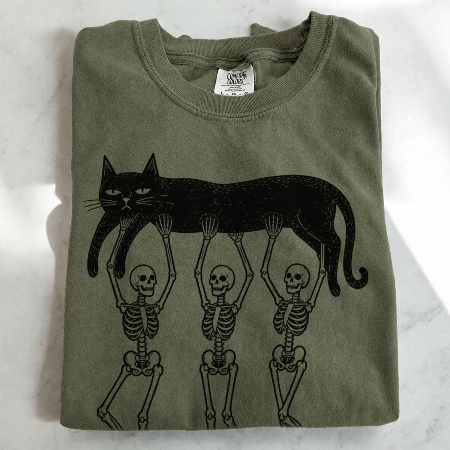 Lazy Bones Black Cat T-Shirt
