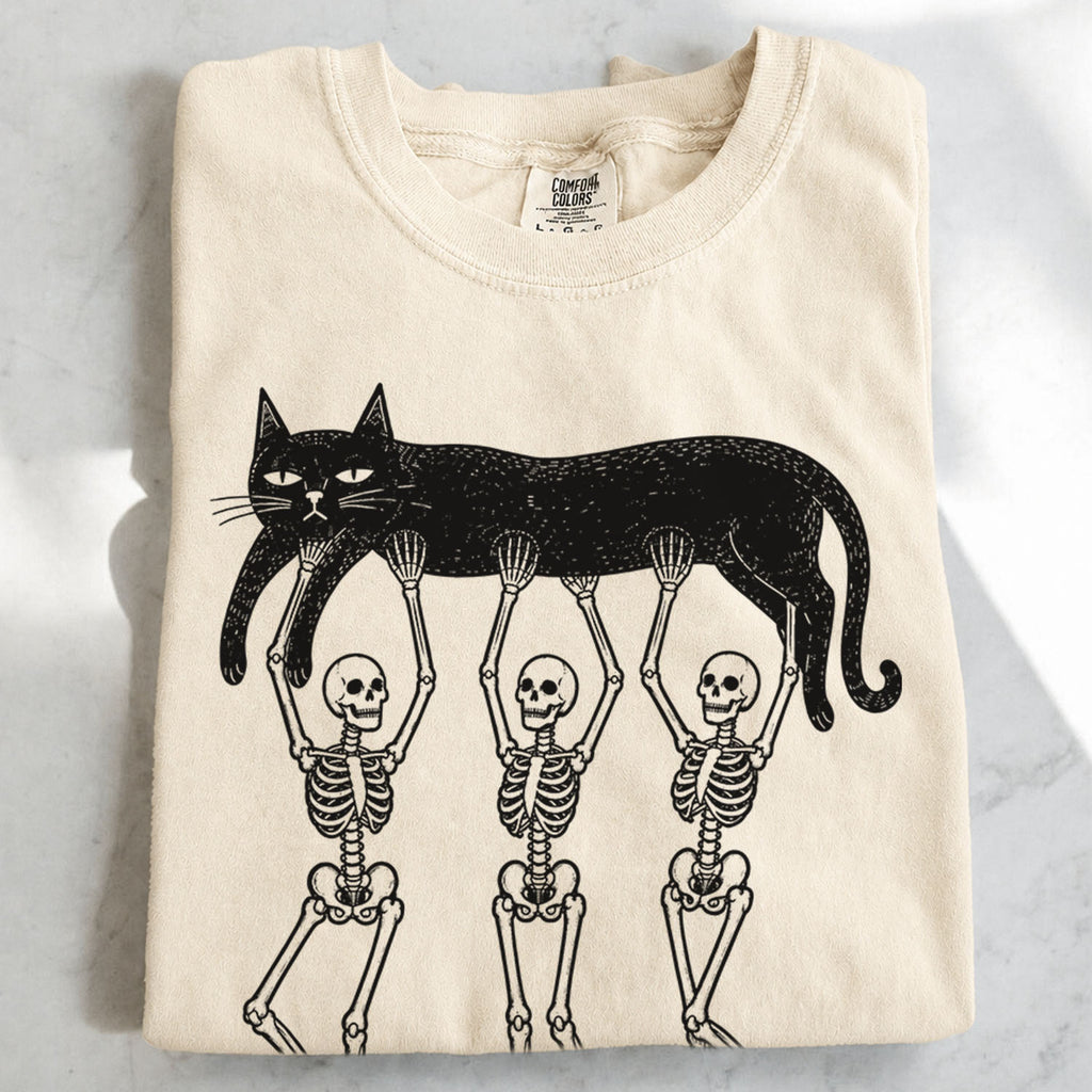 Lazy Bones Black Cat T-Shirt