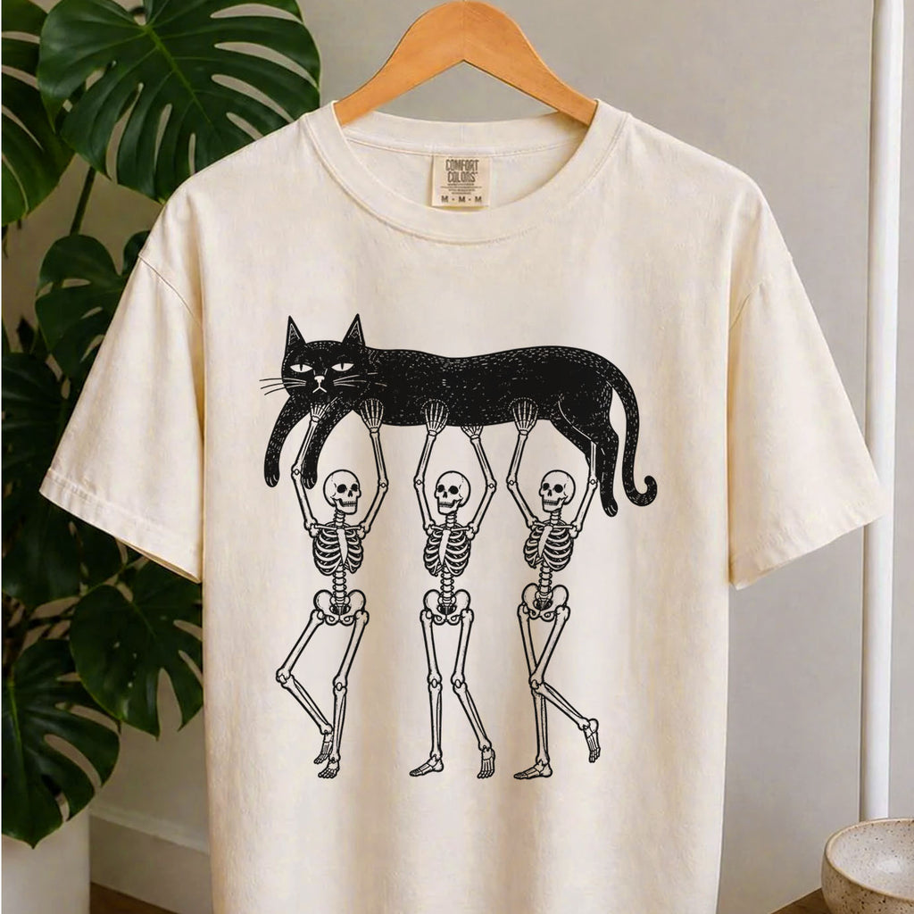 Lazy Bones Black Cat T-Shirt