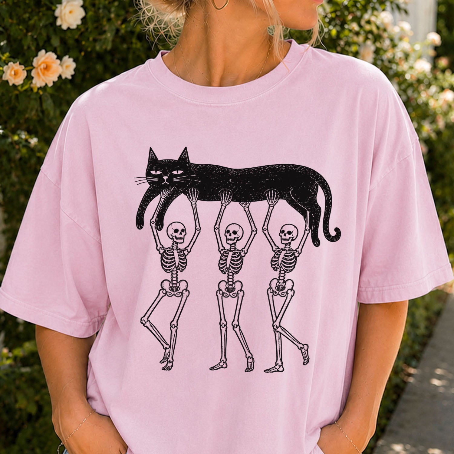 Lazy Bones Black Cat T-Shirt