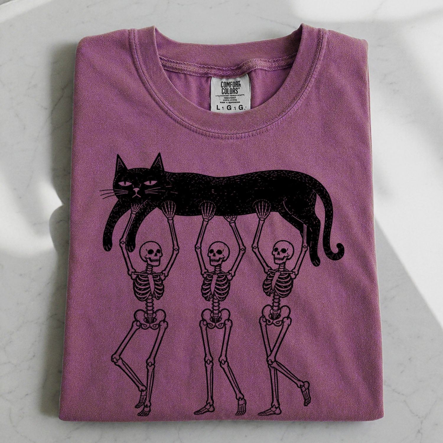 Lazy Bones Black Cat T-Shirt
