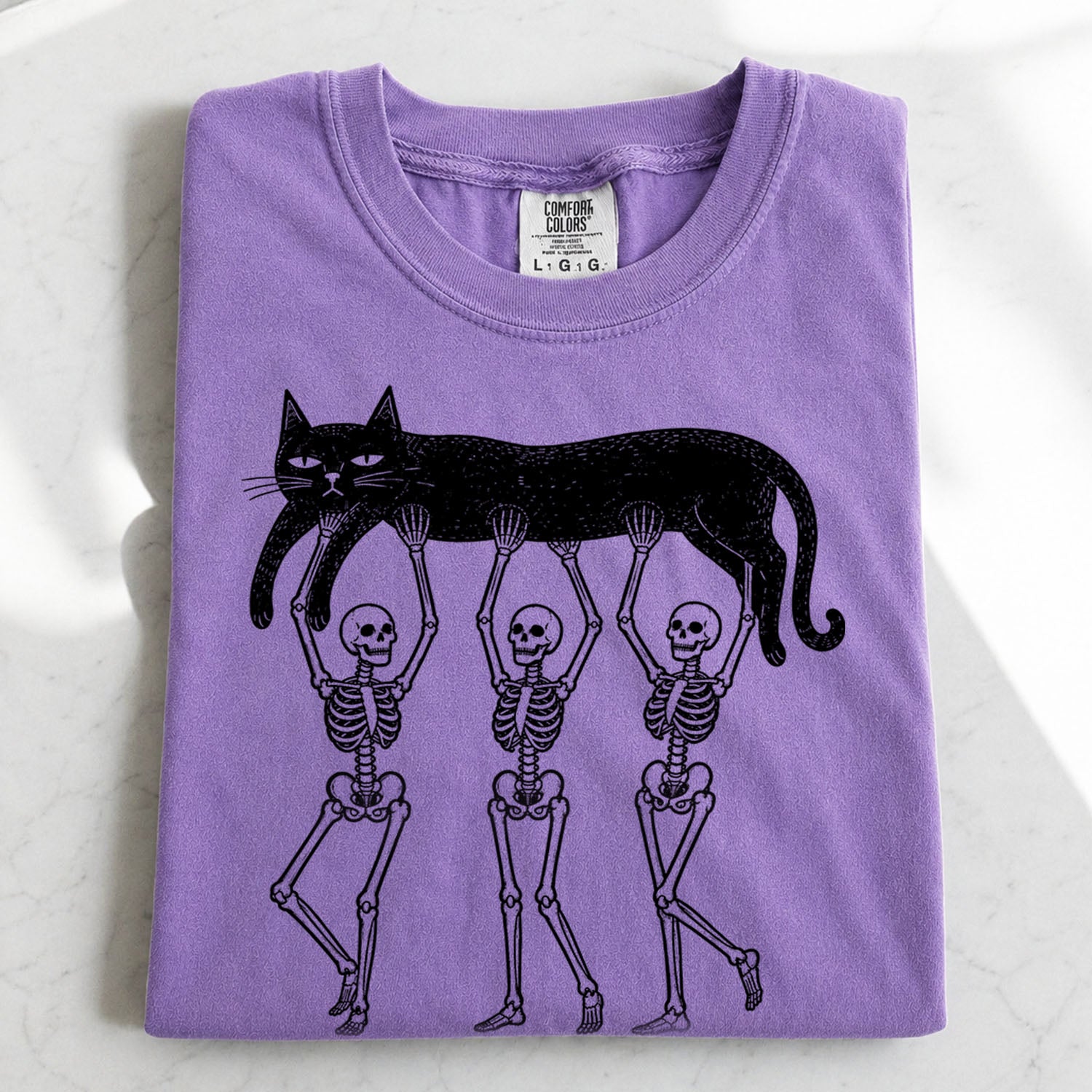 Lazy Bones Black Cat T-Shirt