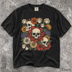 Skull Flower Comfort Colors T-Shirt - Black / S - T-Shirt