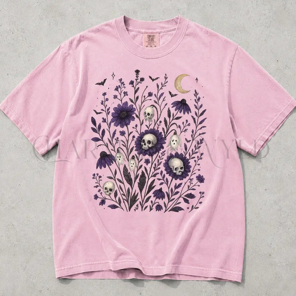 Skull Flower Comfort Colors T-Shirt - Blossom / S - T-Shirt