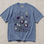 Skull Flower Comfort Colors T-Shirt - Blue Jean / S - T-Shirt