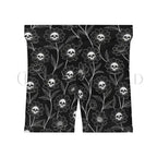 Skullflower Meadow Biker Shorts - All Over Prints