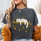 Sleepy White Cat T-Shirt - T-Shirt