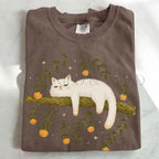 Sleepy White Cat T-Shirt - T-Shirt